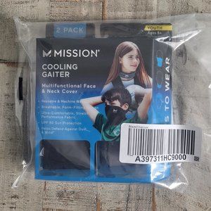 Mission Cooling Neck Gaiters - 2 pack youth size NEW